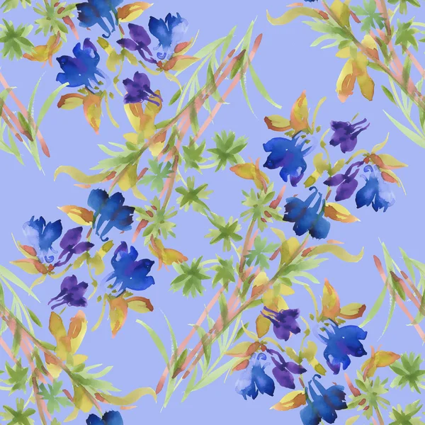 Akvarel květinové bezešvé vzor — Stock fotografie