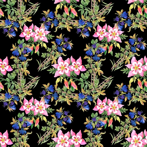 Acuarela patrón sin costura floral —  Fotos de Stock