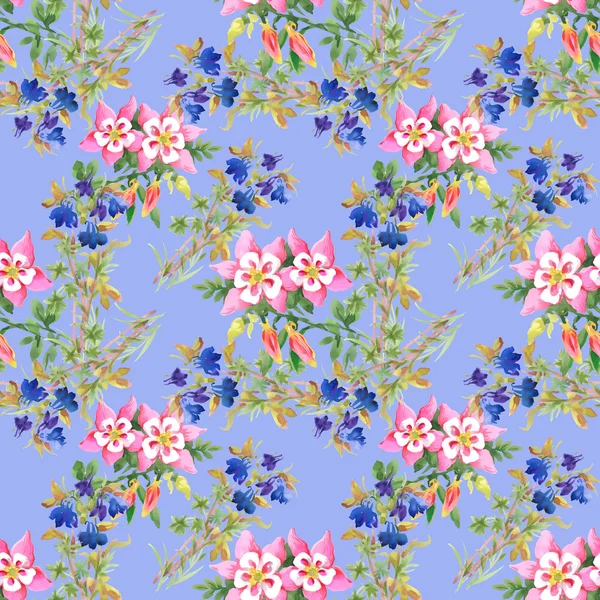 Watercolor floral seamless pattern — Stock Photo, Image