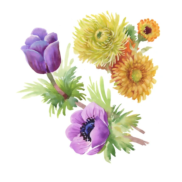 Florales nahtloses Muster mit Blumen — Stockfoto