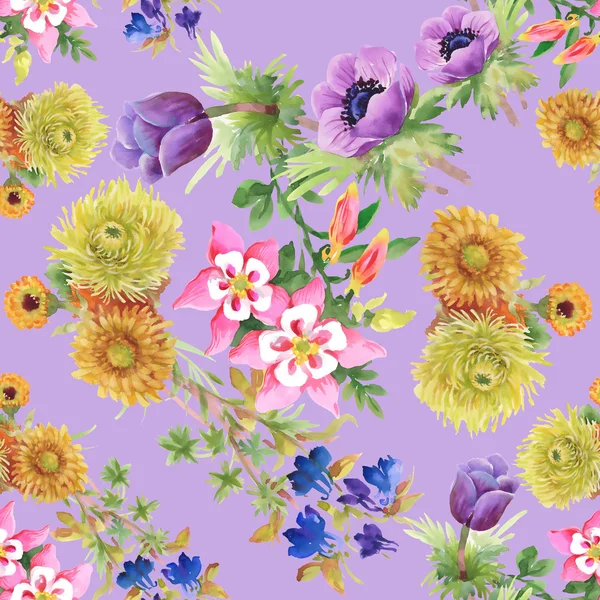 Akvarell blommor textur illustration — Stockfoto