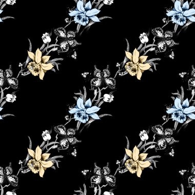 Kelebek ve çiçek deseni