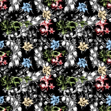 Kelebek ve çiçek deseni