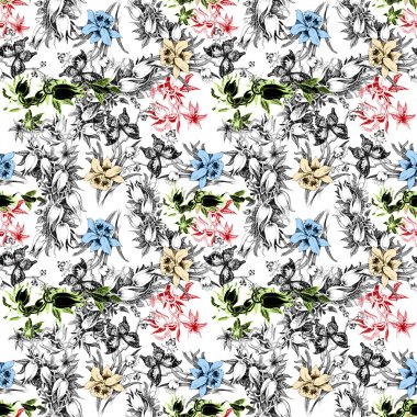 Kelebek ve çiçek deseni