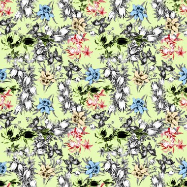 Kelebek ve çiçek deseni