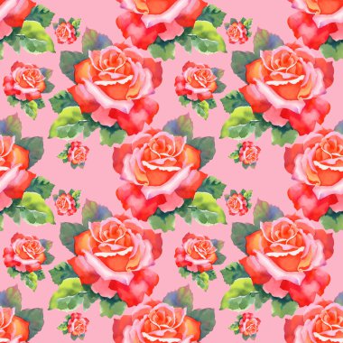 kırmızı gül seamless modeli.