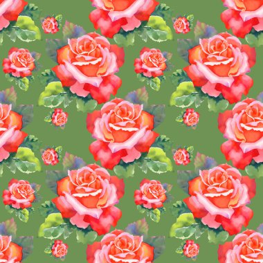 kırmızı gül seamless modeli.