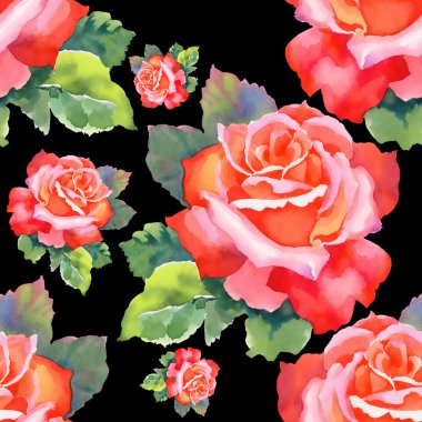 kırmızı gül seamless modeli.