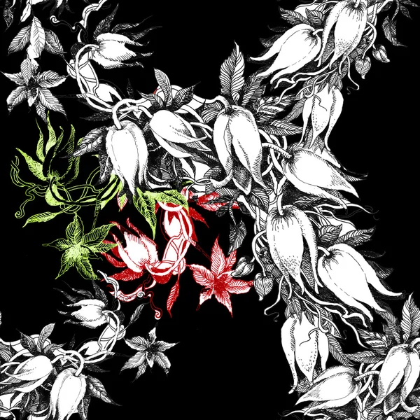 Квіти безшовні візерунком — стокове фото