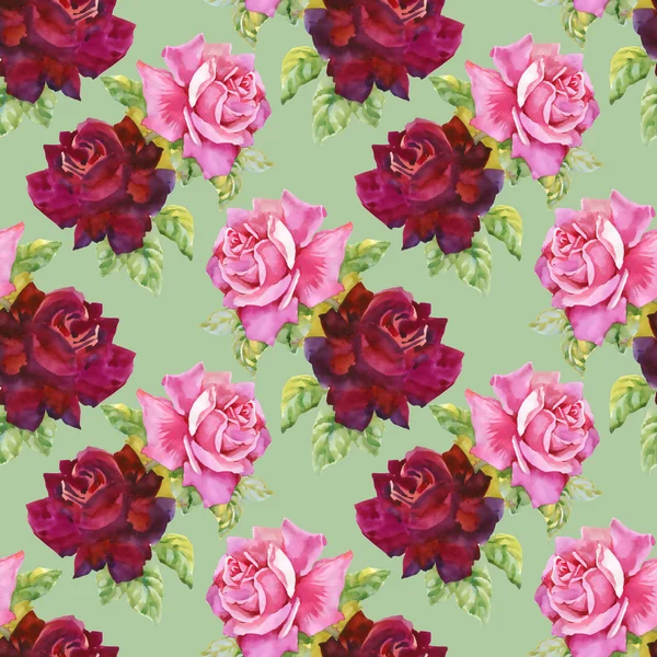 Suluboya gül seamless modeli.