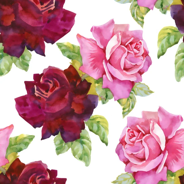 Aquarelle Roses Motif sans couture . — Photo