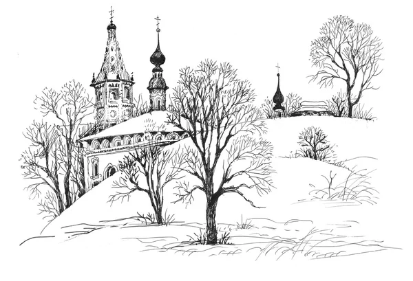 Szkic Kościoła — Zdjęcie stockowe