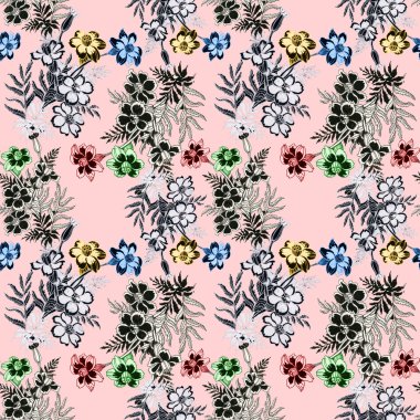 Vahşi çiçekler pürüzsüz desen