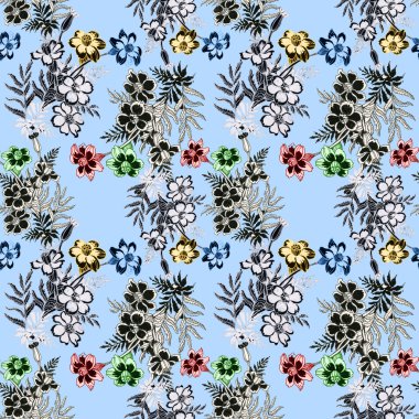 Vahşi çiçekler pürüzsüz desen