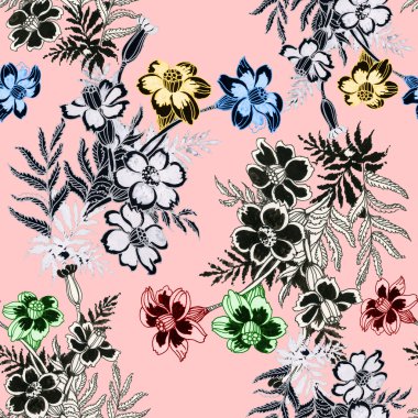 Vahşi çiçekler pürüzsüz desen