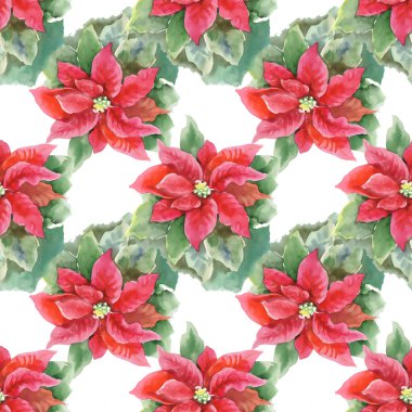 Kırmızı Atatürk çiçeği seamless modeli