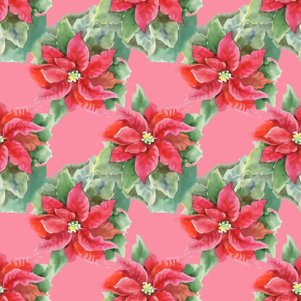 Red Poinsettia seamless pattern — Stock Photo, Image