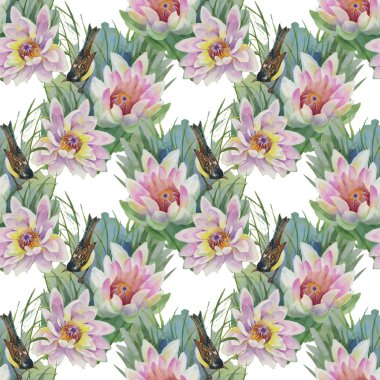 Kuşlar ve lilyum ile Seamless Modeli