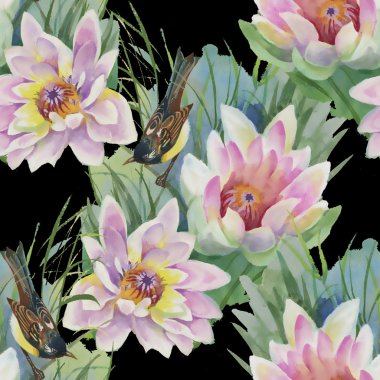 Kuşlar ve lilyum ile Seamless Modeli