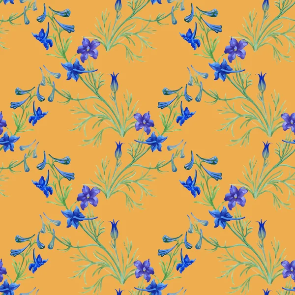 Azul aquarela flores silvestres — Fotografia de Stock