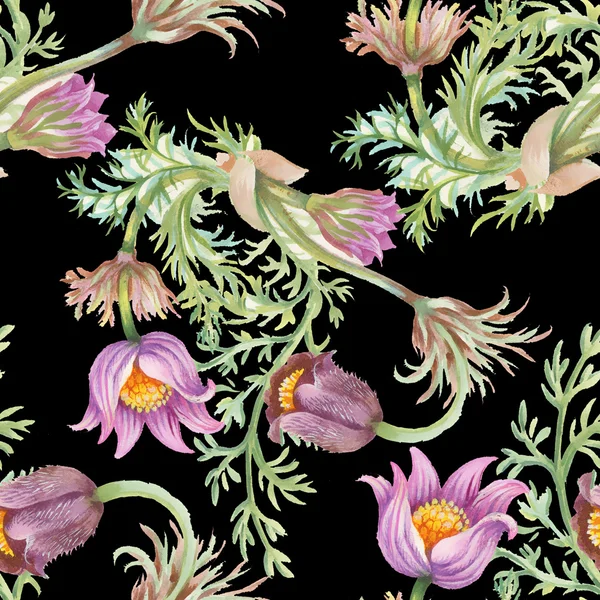 Akvarel květiny vzor — Stock fotografie