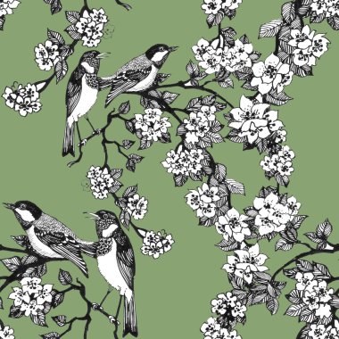 Ağaç bahar dal kuşlarda