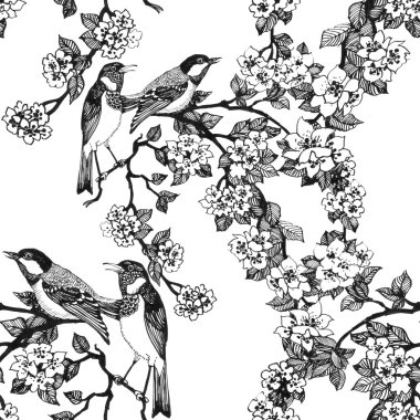 Ağaç bahar dal kuşlarda