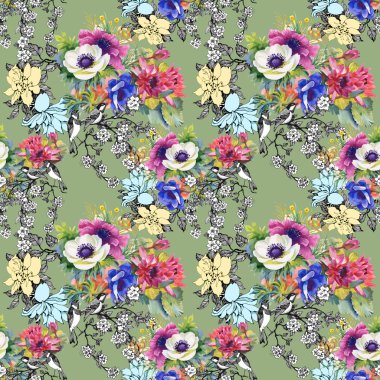 Renkli Bahçe çiçek arka plan