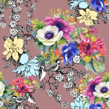 Renkli Bahçe çiçek arka plan