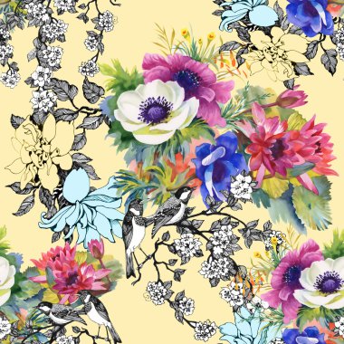 Renkli Bahçe çiçek arka plan