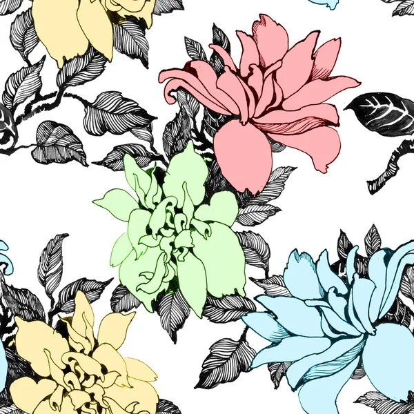 色彩鲜艳的花卉背景 — 图库照片
