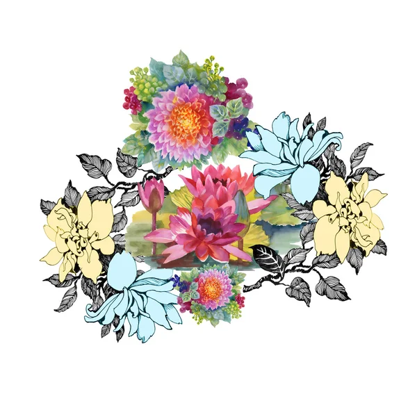 Bunte florale Hintergrund — Stockfoto