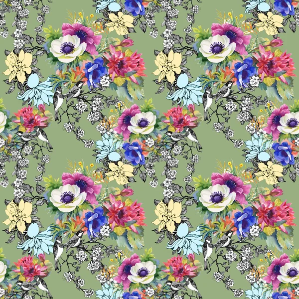 Bunte Garten Blumen Hintergrund — Stockfoto