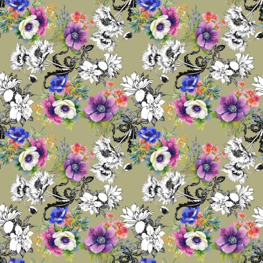 Renkli Bahçe çiçek arka plan