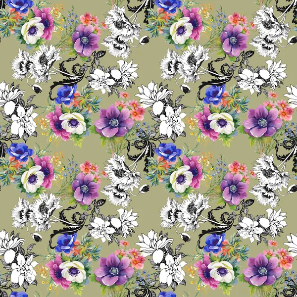 Colorful garden flowers background — Stock Photo, Image