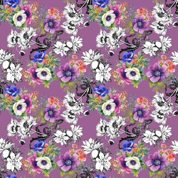 Colorato giardino fiori sfondo — Foto Stock