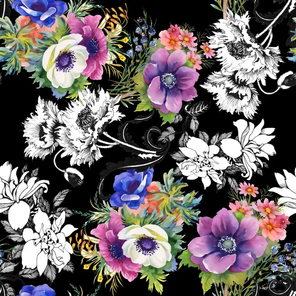 Colorido jardim flores fundo — Fotografia de Stock