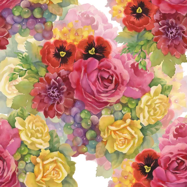 Blumen und Trauben Textur — Stockfoto
