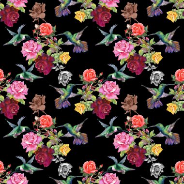 Egzotik kuşlar çiçekler