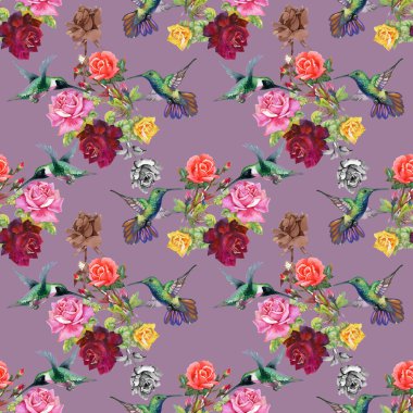 Egzotik kuşlar çiçekler