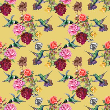 Egzotik kuşlar çiçekler