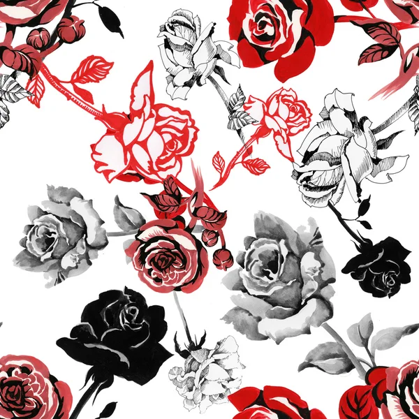 Rosa flores padrão — Fotografia de Stock