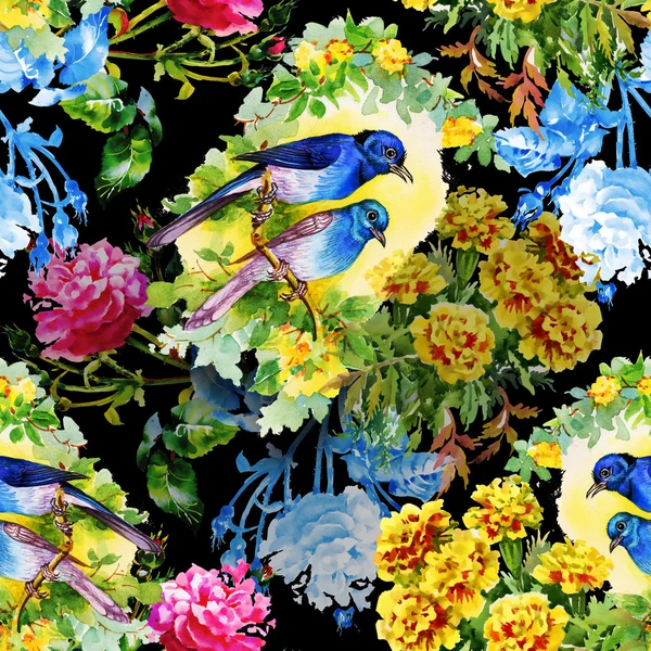 异国情调的鸟与花 — 图库照片