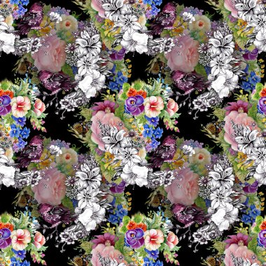 Egzotik kuşlar çiçekler