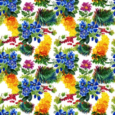Renkli Bahçe çiçek deseni