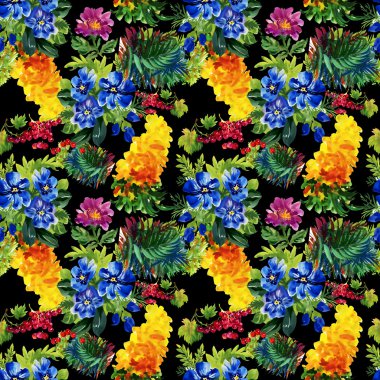 Renkli Bahçe çiçek deseni