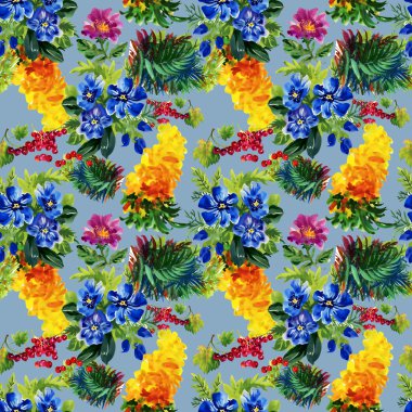 Renkli Bahçe çiçek deseni