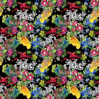 Sülün çiçek renkli desenli