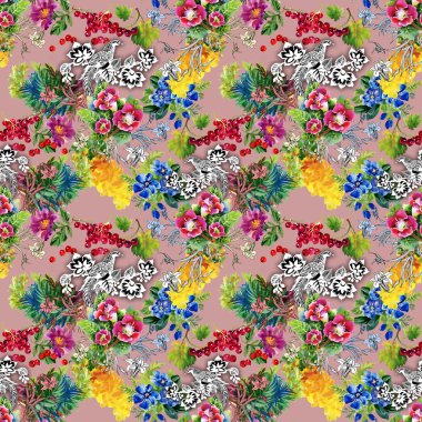 Sülün çiçek renkli desenli