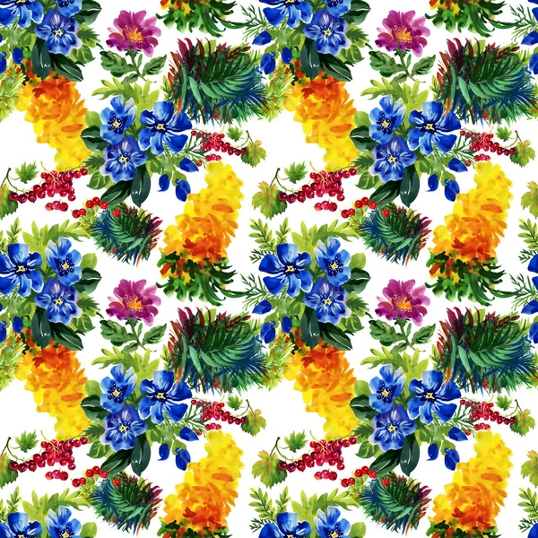 Πολύχρωμα λουλούδια κήπων μοτίβο — Φωτογραφία Αρχείου
